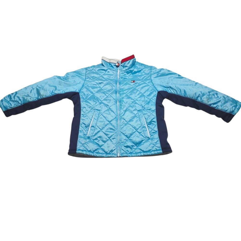 Tommy Hilfiger Blue Toddler Puffer Coat Vintage Y2k Full Zip Size 5/6 Kids
